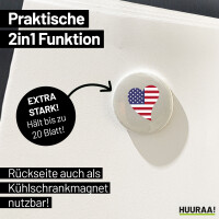 Magnet USA Flagge Herz 59mm Kühlschrankmagnet