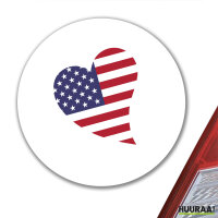 Aufkleber USA Flagge Herz 10cm Sticker