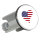 Waschbeckenstöpsel USA Flagge Herz 4cm Abflussstopfen