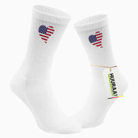 Socken USA Flagge Herz Größe 37/46 White Motiv...