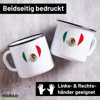 Emaille Tasse Mexiko Flagge Herz 300ml Vintage