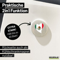 Magnet Mexiko Flagge Herz 59mm Kühlschrankmagnet