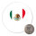 Magnet Mexiko Flagge Herz 59mm Kühlschrankmagnet