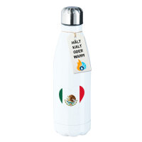 Trinkflasche Mexiko Flagge Herz 500ml Edelstahl...