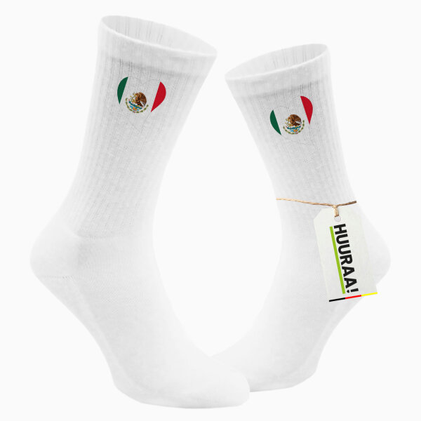 Unisex Socken Mexiko Flagge Herz Baumwolle