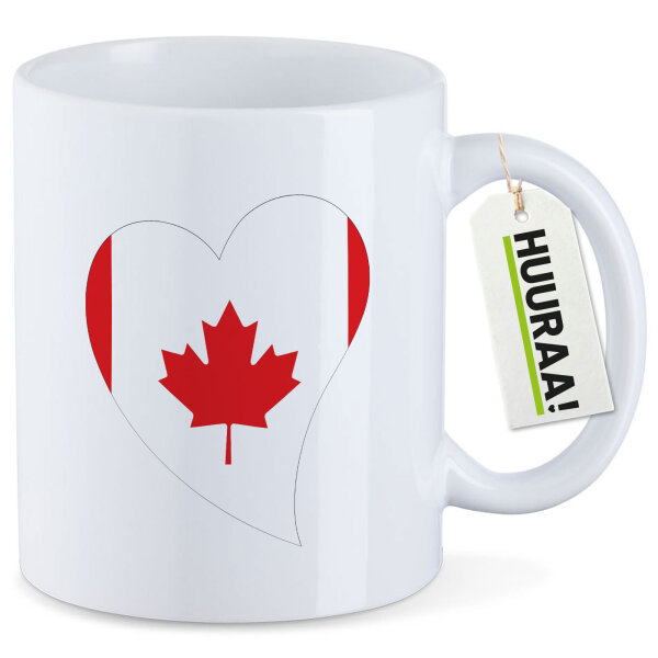 Kaffeetasse Kanada Flagge Herz 330ml