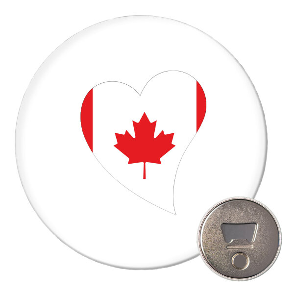Magnet Kanada Flagge Herz 59mm Kühlschrankmagnet