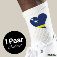 Unisex Socken Curacao Flagge Herz Baumwolle