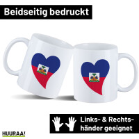Kaffeetasse Haiti Flagge Herz 330ml