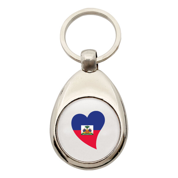 Schlüsselanhänger Haiti Flagge Herz