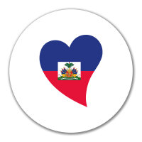 Aufkleber Haiti Flagge Herz 10cm rund