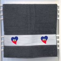 Handtuch Haiti Flagge Herz 50x100cm