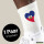 Socken Haiti Flagge Herz Größe 37/46 White Motiv Tennissocken