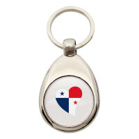 Schlüsselanhänger Panama Flagge Herz