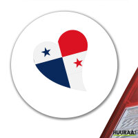 Aufkleber Panama Flagge Herz 10cm Sticker