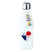 Trinkflasche Panama Flagge Herz 500ml Edelstahl...
