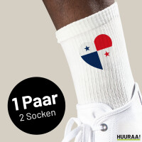 Socken Panama Flagge Herz Größe 37/46 White...