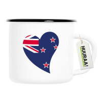 Emaille Tasse Neuseeland Flagge Herz 300ml Vintage