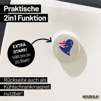 Magnet Neuseeland Flagge Herz 59mm Kühlschrankmagnet