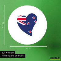 Aufkleber Neuseeland Flagge Herz 10cm Sticker