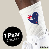 Unisex Socken Neuseeland Flagge Herz Baumwolle