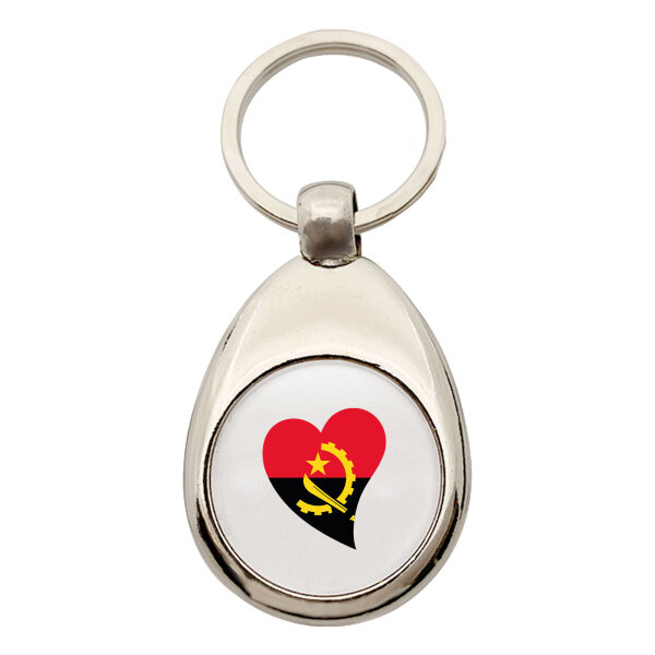 Schlüsselanhänger Angola Flagge Herz