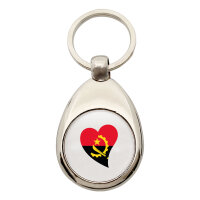 Schlüsselanhänger Angola Flagge Herz