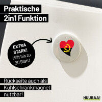Magnet Angola Flagge Herz 59mm Kühlschrankmagnet Flaschenöffner