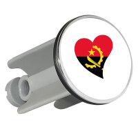 Waschbeckenstöpsel Angola Flagge Herz 4cm