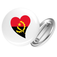 Button Angola Flagge Herz rund
