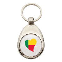 Schlüsselanhänger Benin Flagge Herz