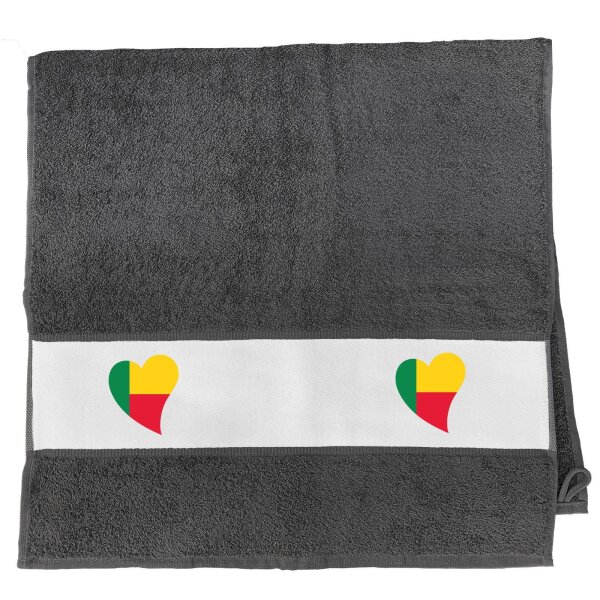 Handtuch Benin Flagge Herz 50x100cm