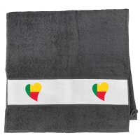 Handtuch Benin Flagge Herz 50x100cm