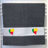 Handtuch Benin Flagge Herz 50x100cm