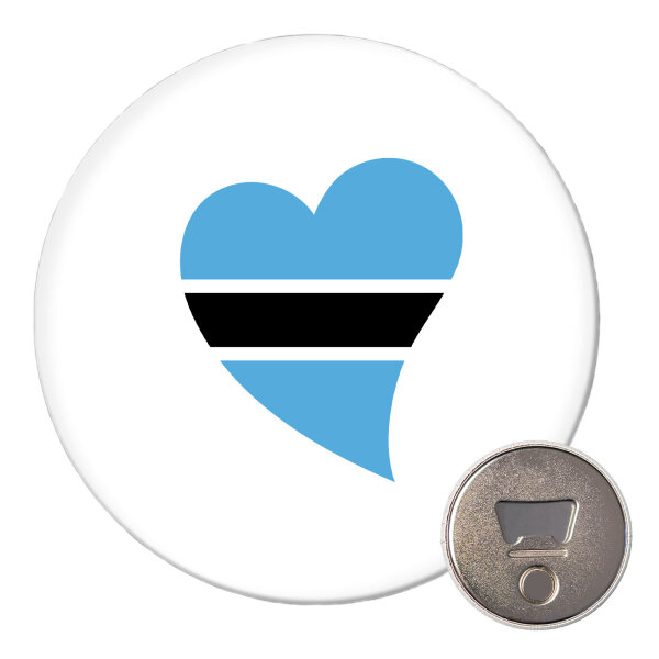 Magnet Botswana Flagge Herz 59mm Kühlschrankmagnet Flaschenöffner