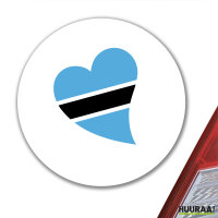 Aufkleber Botswana Flagge Herz 10cm rund