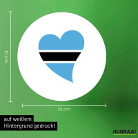 Aufkleber Botswana Flagge Herz 10cm rund