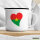 Emaille Tasse Burkina Faso Flagge Herz 300ml Vintage Emaille Becher
