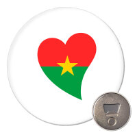 Magnet Burkina Faso Flagge Herz 59mm Kühlschrankmagnet