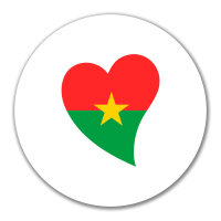Aufkleber Burkina Faso Flagge Herz 10cm rund