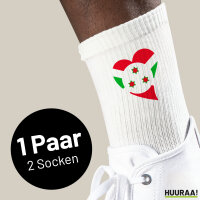 Unisex Socken Burundi Flagge Herz Baumwolle