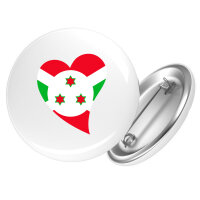 Button Burundi Flagge Herz rund