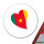 Aufkleber Kamerun Flagge Herz 10cm rund