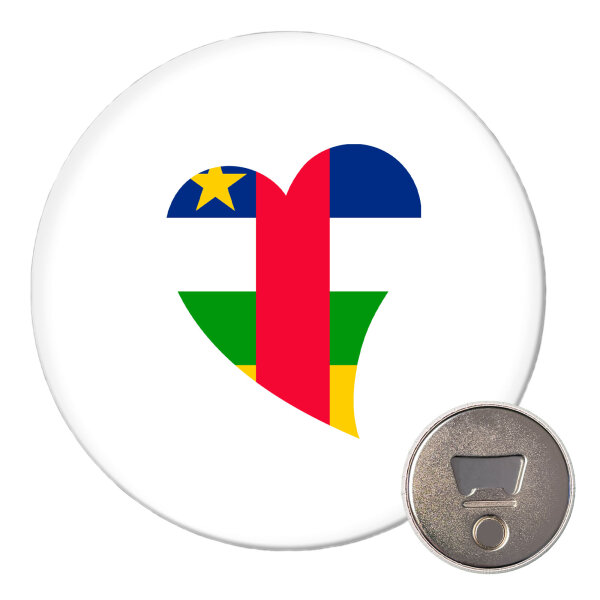 Magnet Zentralafrikanische Republik Flagge Herz 59mm Kühlschrankmagnet