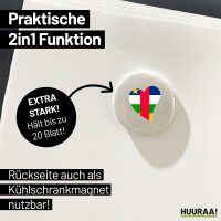Magnet Zentralafrikanische Republik Flagge Herz 59mm Kühlschrankmagnet