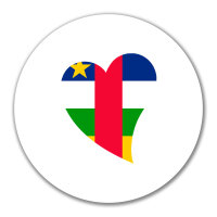 Aufkleber Zentralafrikanische Republik Flagge Herz 10cm rund