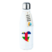 Edelstahl-Trinkflasche Zentralafrikanische Republik Flagge Herz 500ml Wasserflasche