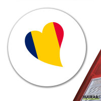 Aufkleber Tschad Flagge Herz 10cm Sticker