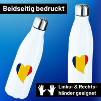 Edelstahl-Trinkflasche Tschad Flagge Herz 500ml Wasserflasche