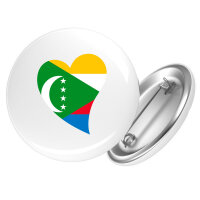 Button Komoren Flagge Herz Anstecker